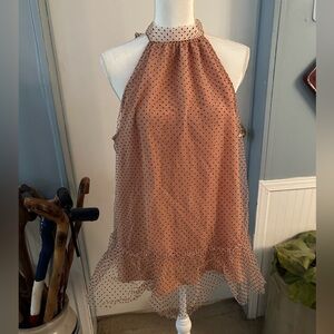 Anthropologie Polka Dot Halter Neck Top